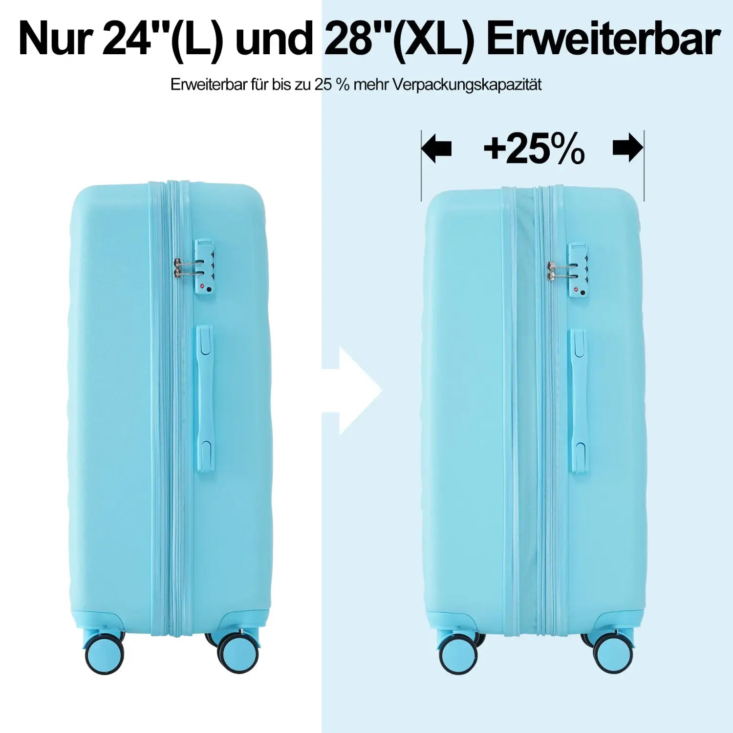 Valise cabine ABS avec roulettes - 56x38,5x23,5 cm