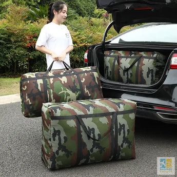 Camouflage Luggage Moving House Big Bag Thick Waterproof Oxford Cloth Moving Artifact Large Woven Storage Men’s