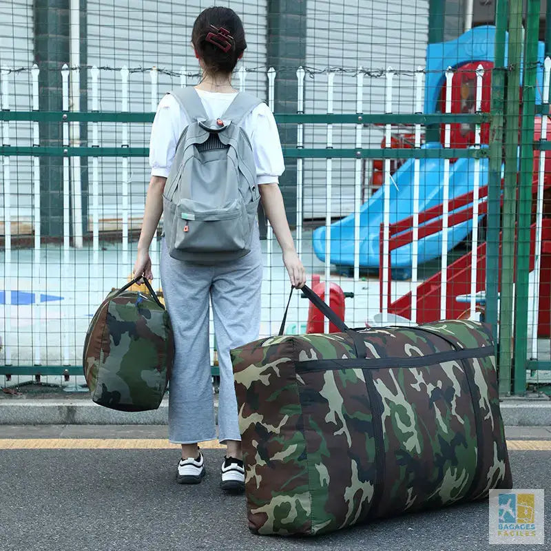 Camouflage Luggage Moving House Big Bag Thick Waterproof Oxford Cloth Moving Artifact Large Woven Storage Men’s