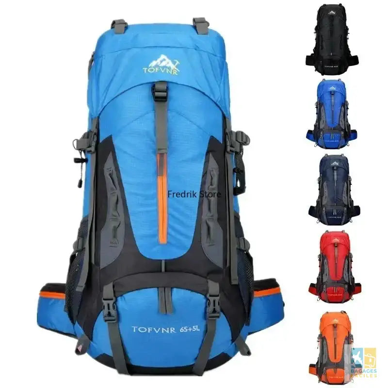 Grand sac à dos de camping, randonnée 65L, unisexe, imperméable - Bagages Faciles