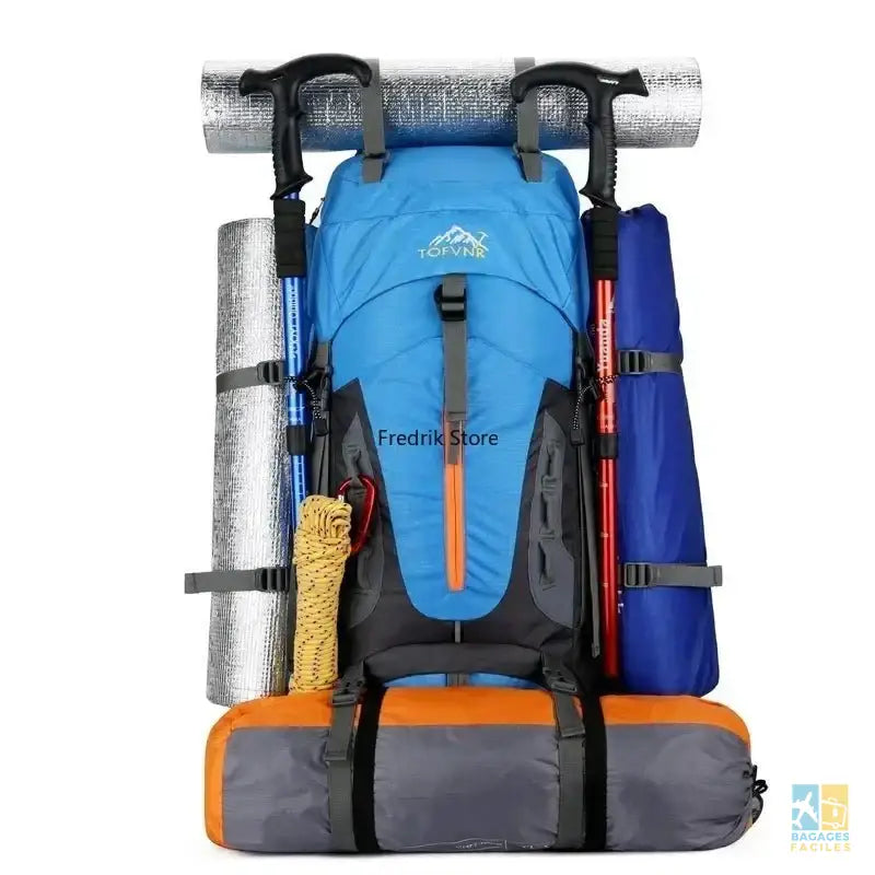 Grand sac à dos de camping, randonnée 65L, unisexe, imperméable - Bagages Faciles