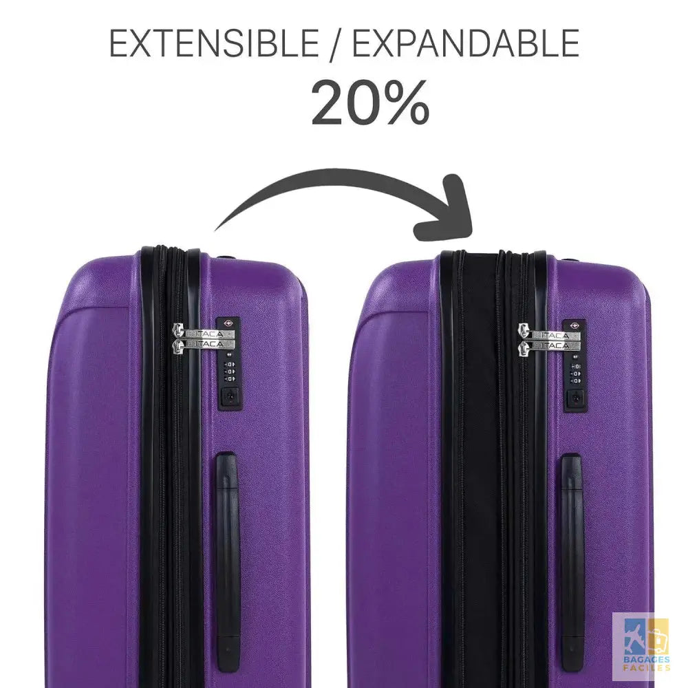 Grande valise rigide avec roues doubles et serrure TSA - Bagages Faciles