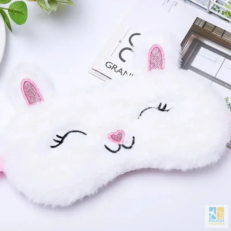 Masque de sommeil animal en peluche - Léger et pratique 20x9 cm - Bagages Faciles