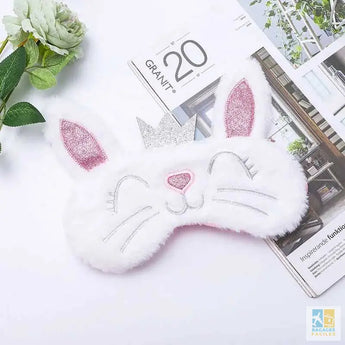 Masque de sommeil animal en peluche - Léger et pratique 20x9 cm - Bagages Faciles