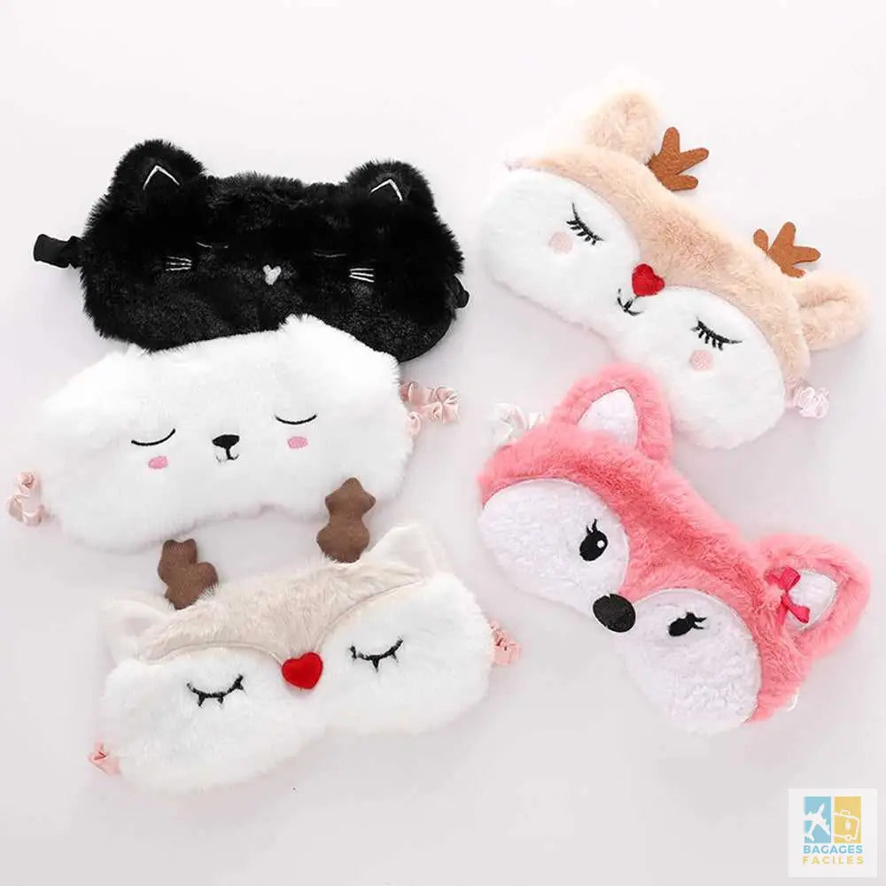 Masque de Sommeil en Plush 20x9,5 cm - Écologique et Cute - Bagages Faciles