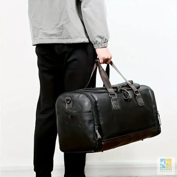 Men Quality PU Leather Travel Bags Carry On Luggage Bag Men Duffel Bags Handbag Casual Traveling Tote Large Weekend Bag