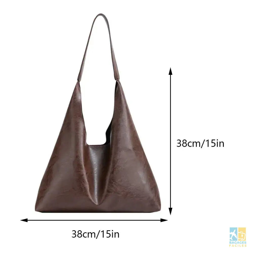 PU Soft Leather Tote Bag Large Capacity Women Big Shoulder Bag Solid Color Crossbody Bag Lightweight Casual Style