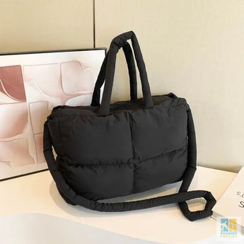 Puffer Tote Bag Large Quilted Satchel Purse Lightweight Crossbody Bag Soft Padded Pillow Shopper Bag for Women Work