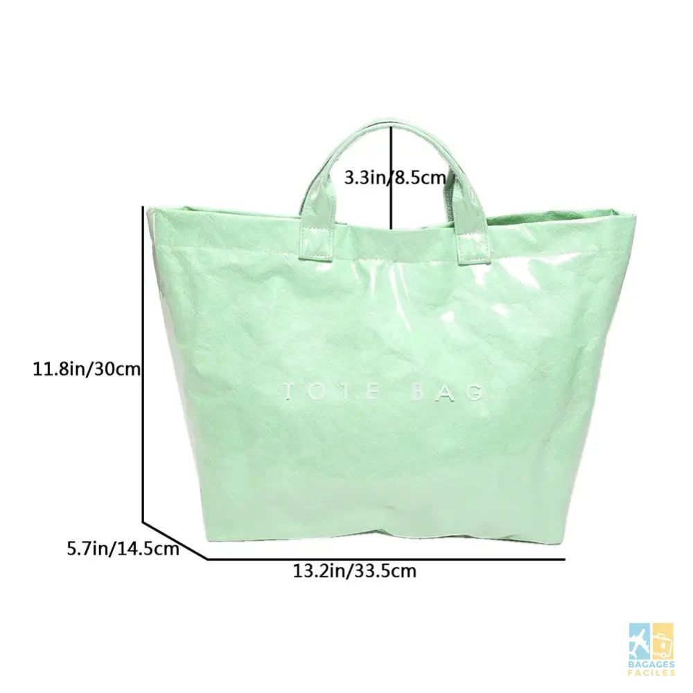 PVC Tote Bag Large Capacity Handbag Travel Shopping Bag Satchel Purse Top Handle Bag for Women Work Shopping Travel