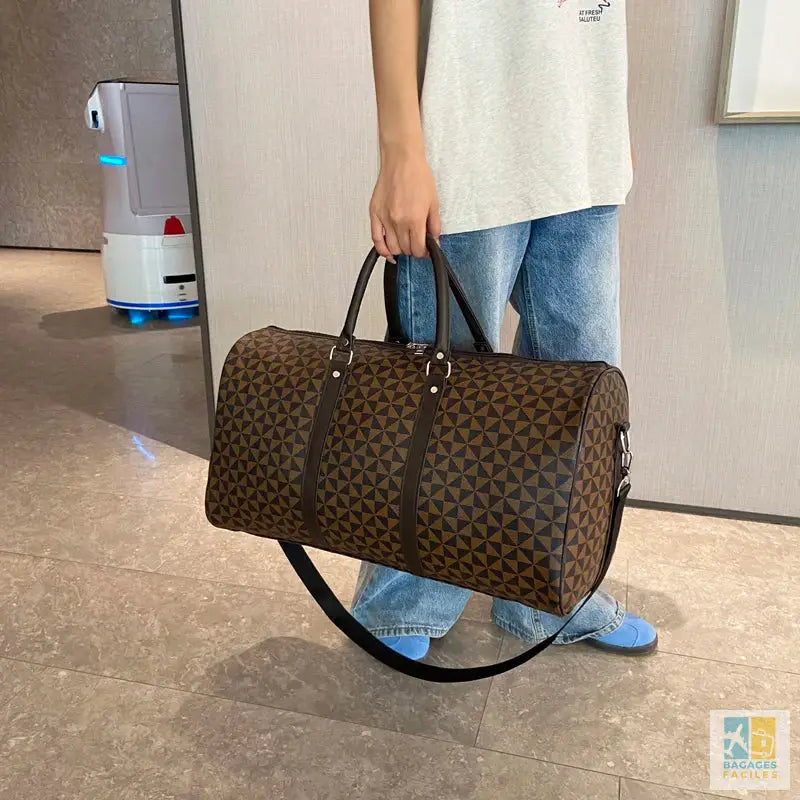 Retro Exquisite Geometric PU Travel Bags Large Capacity High Quality Color Matching Shoulder Bags for Women 2024