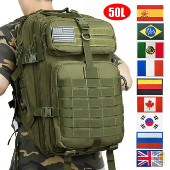 Sac à dos tactique 30L/50L étanche pour randonnée et camping