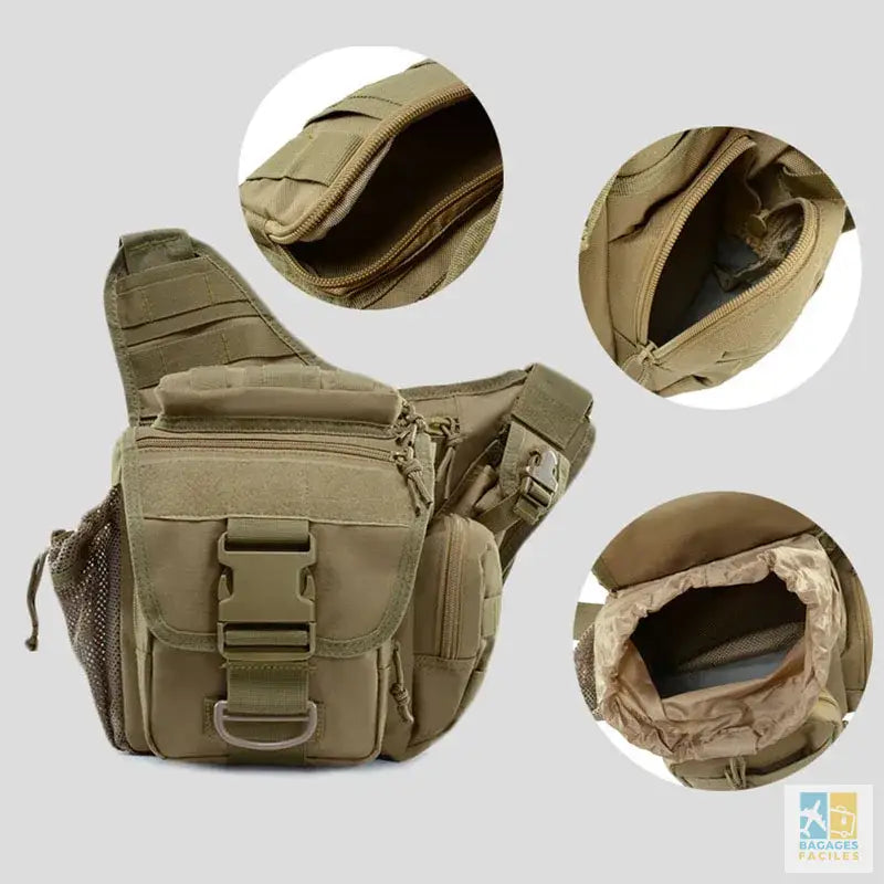 Sac à dos tactique unisexe imperméable avec cadre interne