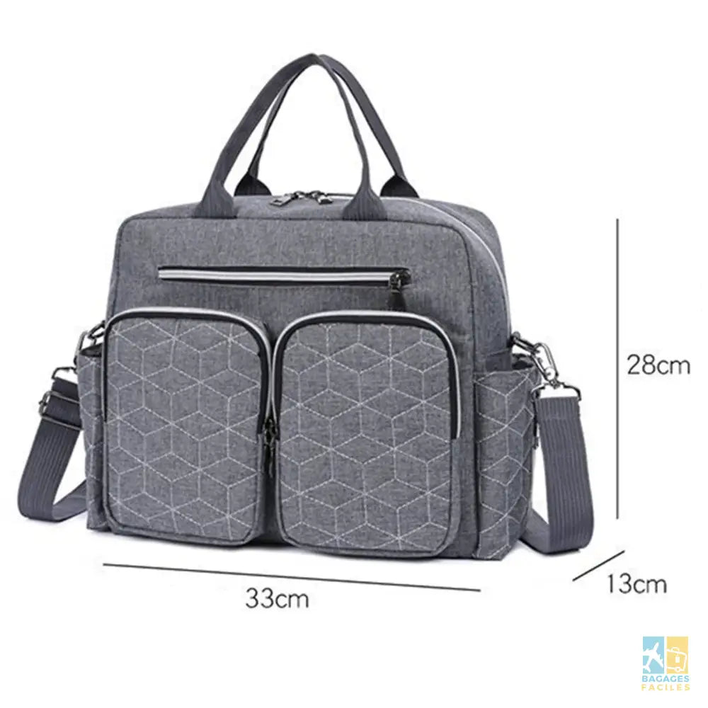 Sac à langer léger 33x28x13 cm robuste et pratique pour maman