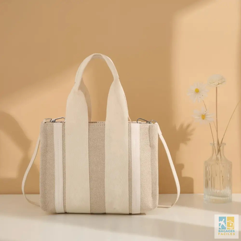 Sac à main femme en toile pratique et durable style décontracté - White / spain / S