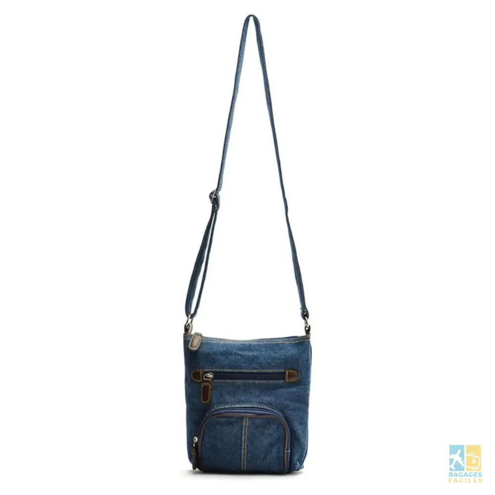 Sac bandoulière en denim bleu 23x17,5cm - Pratique et léger