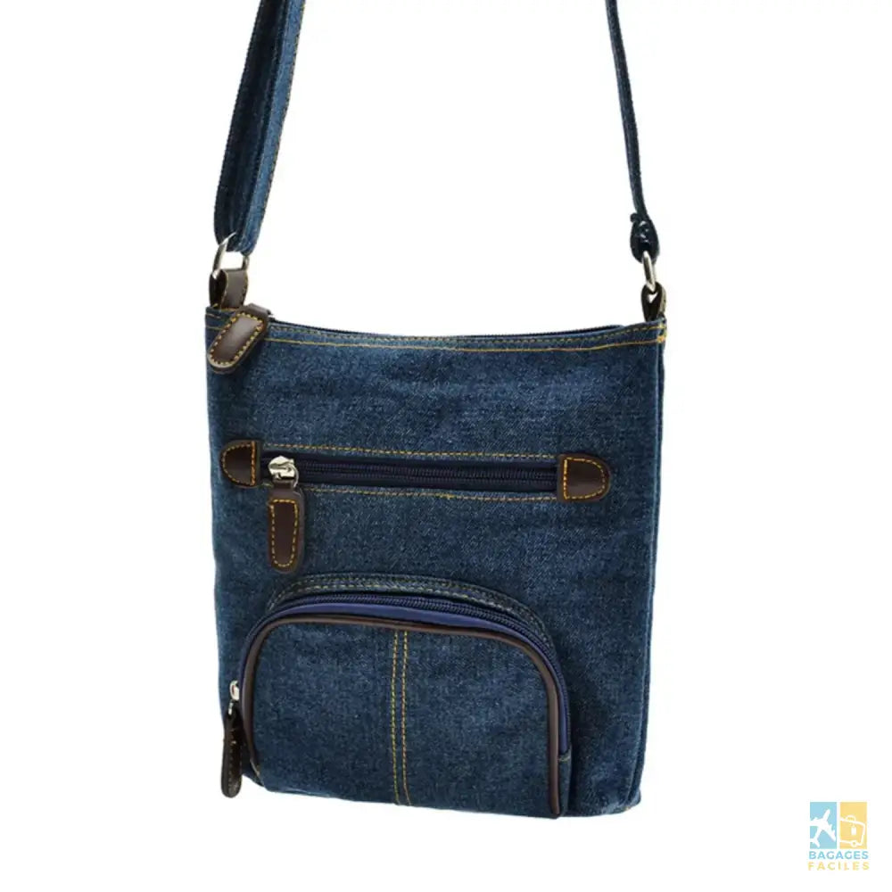 Sac bandoulière en denim bleu 23x17,5cm - Pratique et léger