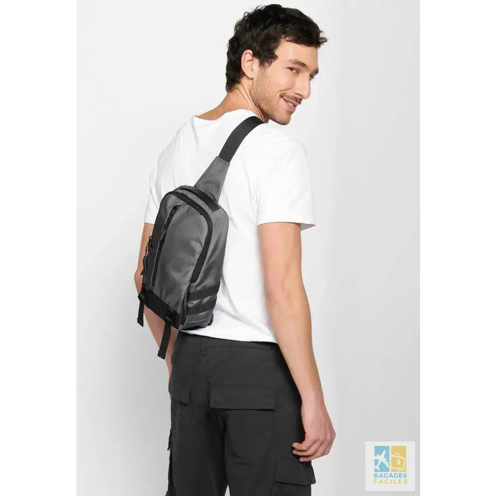 Sac bandoulière homme gris pratique et robuste - 30x22x10 cm - GRAY