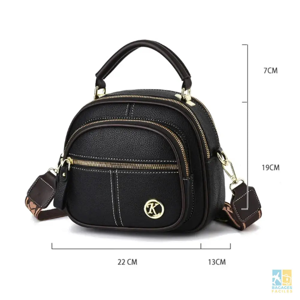 Sac bandoulière multifonction femme 22x13x19cm élégant et pratique