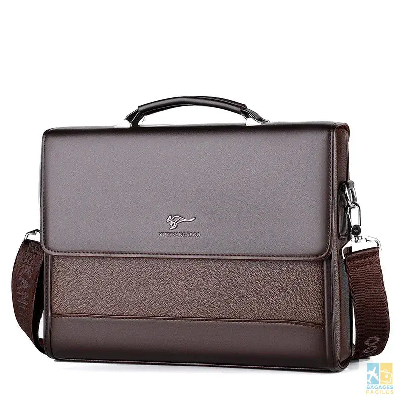 Sac business homme en cuir PU avec poignée douce et fermeture zipper