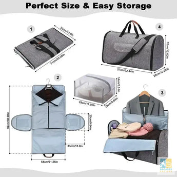 Sac de Voyage Convertible 2 - en - 1 Compatible Compagnies Aériennes - Bagages Faciles