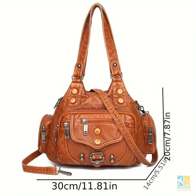 Sac Hobo Vintage 23x17.5cm léger et pratique pour femme