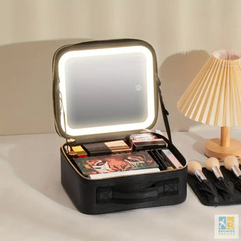 Trousse de maquillage avec miroir lumineux pratique et légère