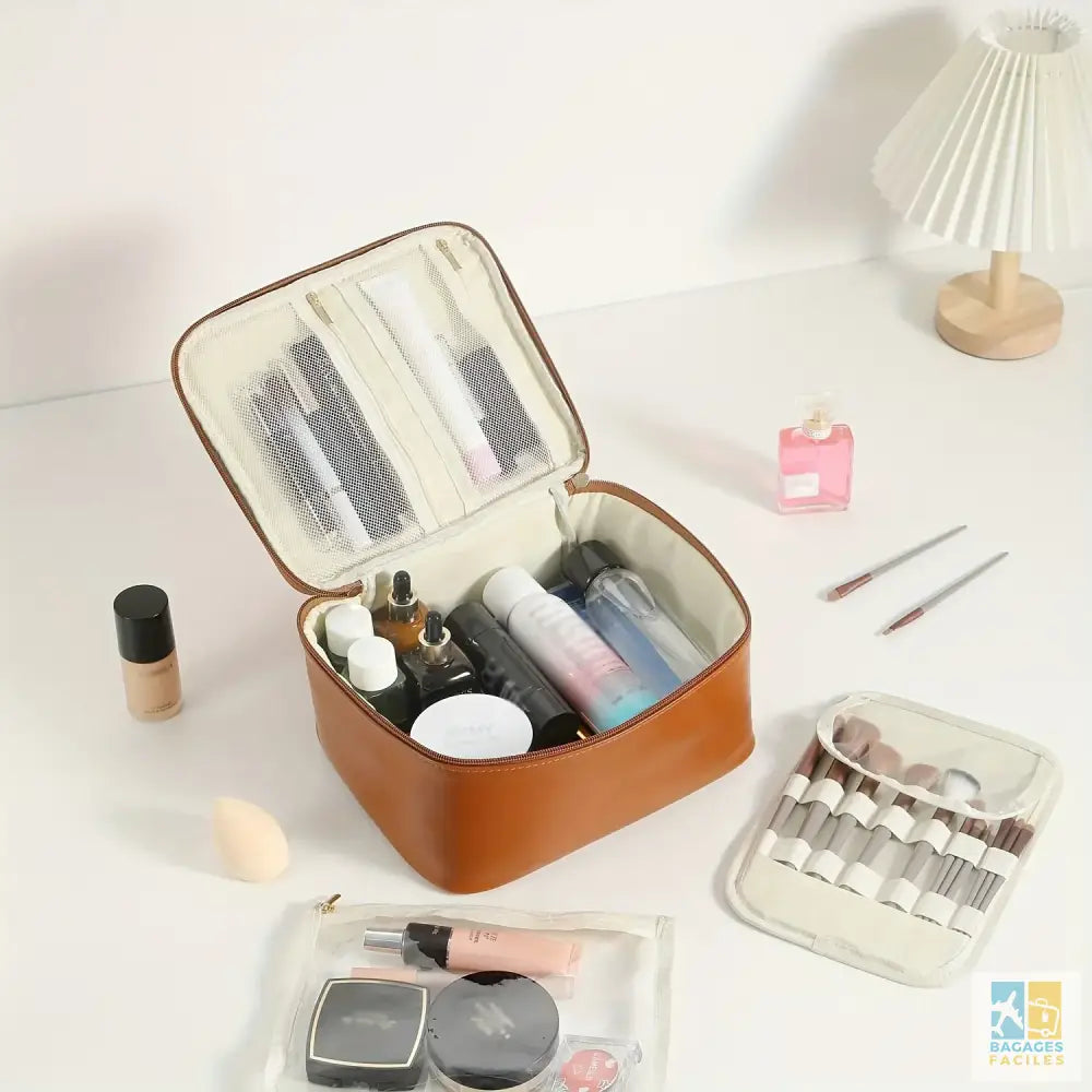 Trousse de maquillage PU cuir portable légère et pratique