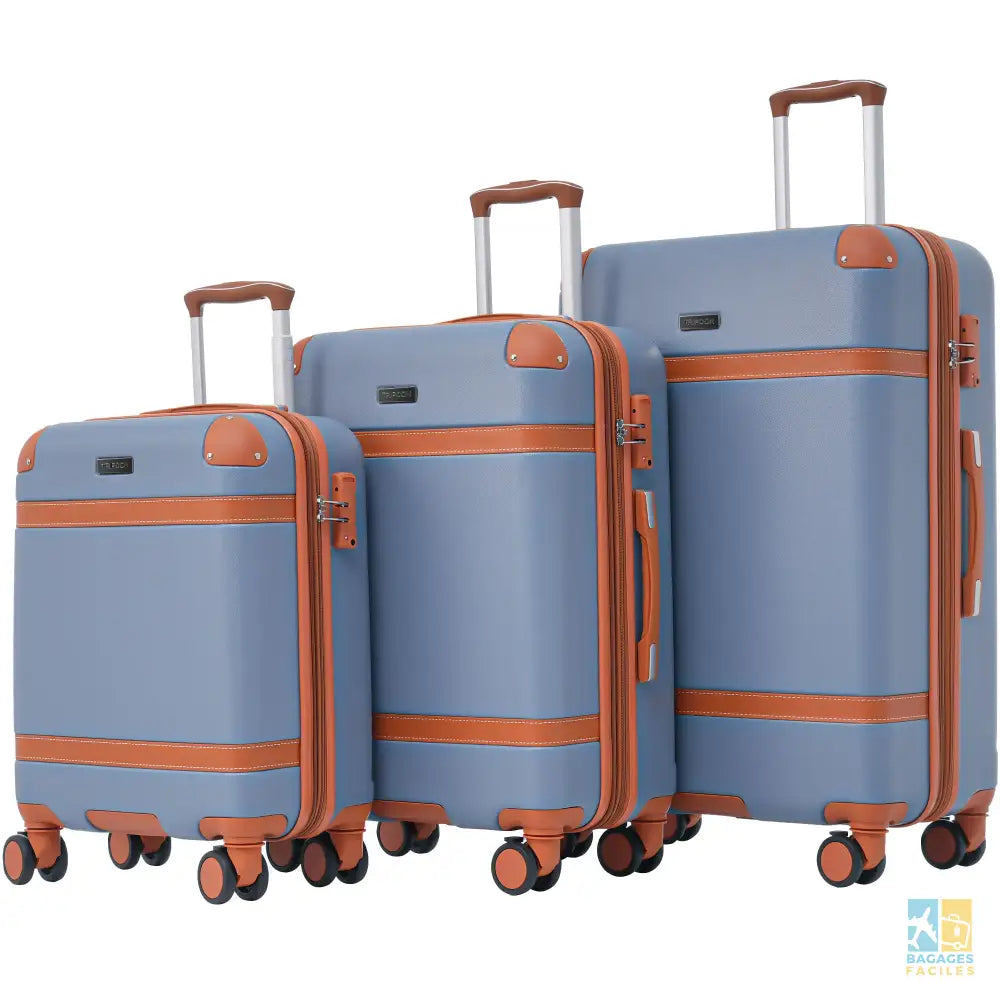 Valise cabine à coque rigide avec roues pivotantes et serrure TSA - Bagages Faciles