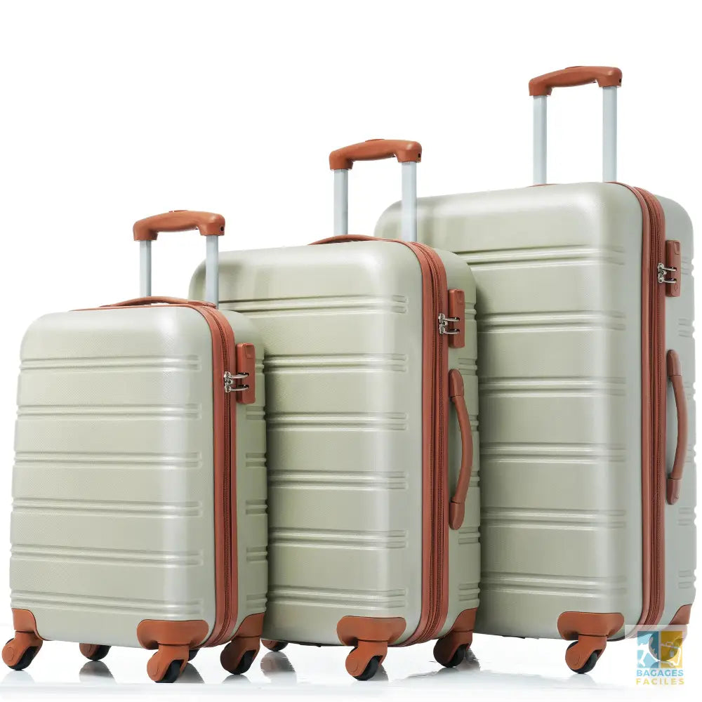 Valise cabine à roulettes 4 roues bleu foncé ABS - Bagages Faciles