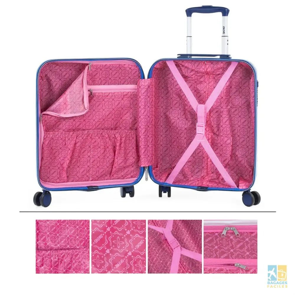 Valise cabine enfant, 4 roues doubles, légère et rigide - Bagages Faciles