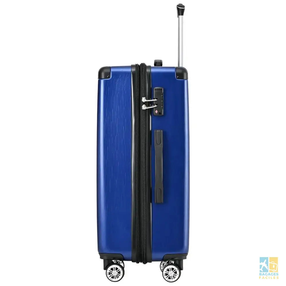 Valise cabine robuste ABS avec roulettes 4 et serrure TSA - Bagages Faciles