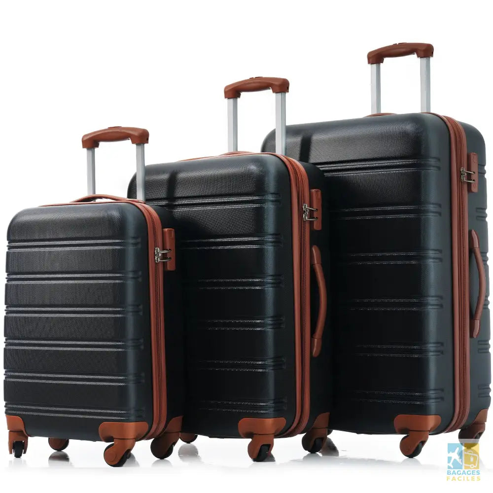 Valise rigide 4 roulettes 74,5x50,5x31,5 cm - ABS léger et robuste - Bagages Faciles