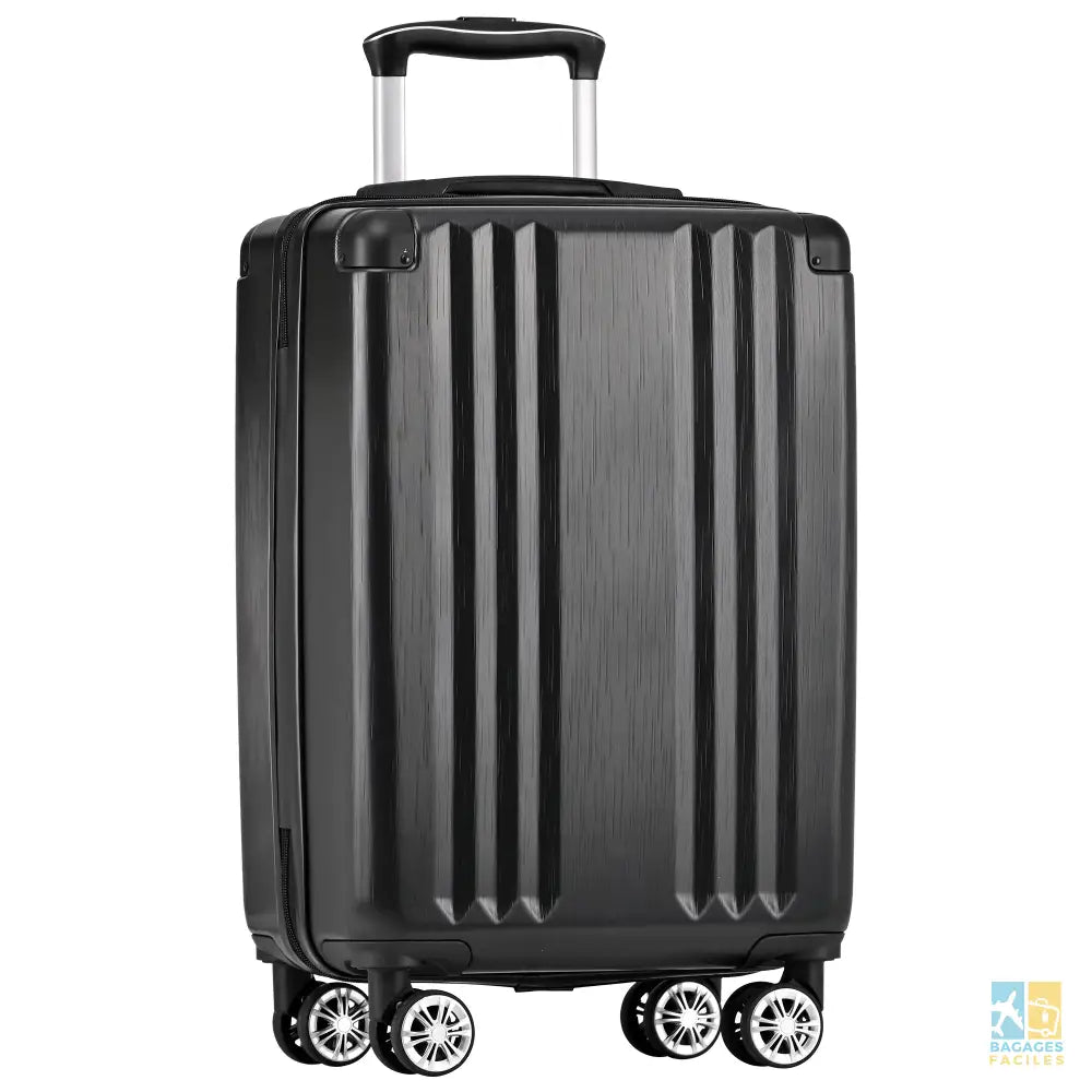 Valise rigide noire 56,5x37,5x22,5 cm - légère et robuste - Bagages Faciles