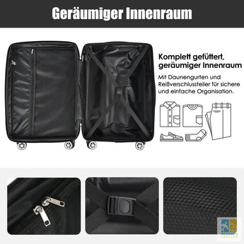 Valise rigide noire 56,5x37,5x22,5 cm - légère et robuste - Bagages Faciles